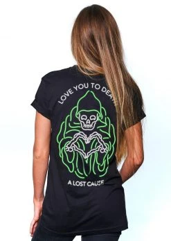 A Lost Cause Womens Neon Death V2 Boyfriend Tee