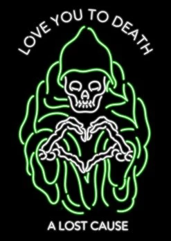 A Lost Cause Womens Neon Death V2 Boyfriend Tee