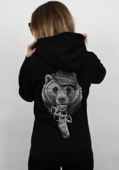 A Lost Cause Womens Bear O'Clock Women's Zip Hood