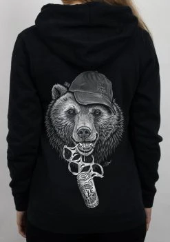 A Lost Cause Womens Bear O'Clock Women's Zip Hood