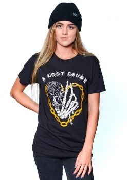 A Lost Cause Womens Chained Boyfriend Tee