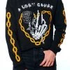 A Lost Cause Womens Chained Crop Hoodie
