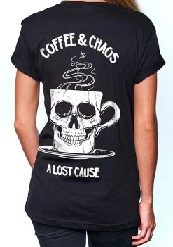 A Lost Cause Coffee & Chaos Boyfriend Tee Womens