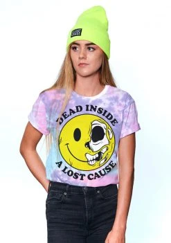 A Lost Cause Dead Inside Tie Dye Boyfriend Tee