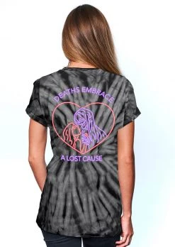 A Lost Cause Womens Death's Embrace Tie Dye Boyfriend Tee