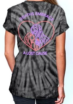 A Lost Cause Womens Death's Embrace Tie Dye Boyfriend Tee
