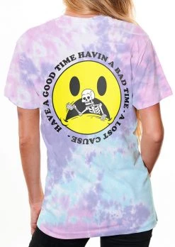A Lost Cause Good Time Bad Time Tie Dye Boyfriend Tee Womens