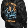 A Lost Cause Mens Let It Burn Black Tie Dye Hoodie