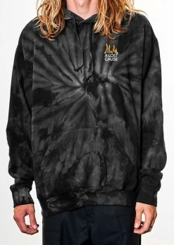A Lost Cause Mens Let It Burn Black Tie Dye Hoodie