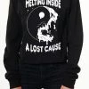 A Lost Cause Melting Inside Long Sleeve Crop Tee Womens
