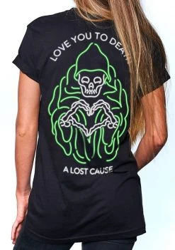 A Lost Cause Womens Neon Death V2 Boyfriend Tee
