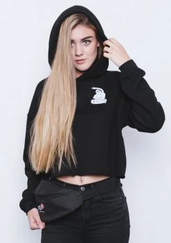 A Lost Cause Womens Rippin Crop Hoodie